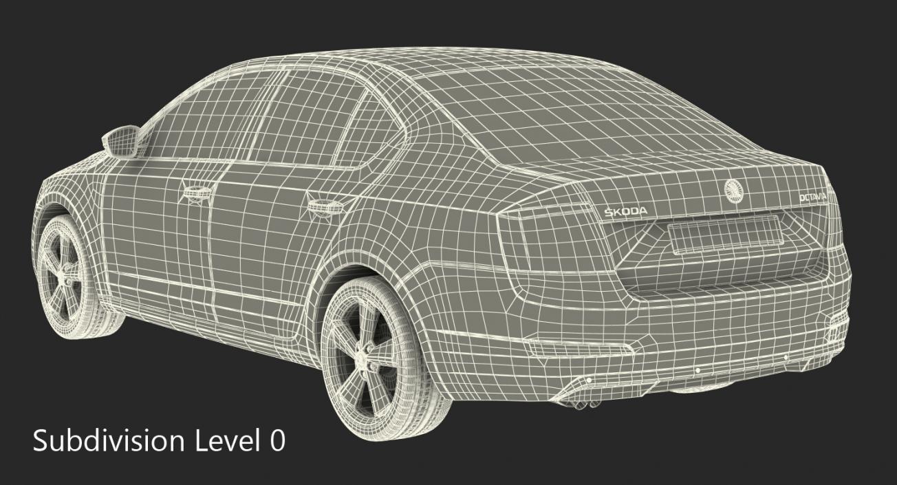 3D model Skoda Octavia 2016 Rigged