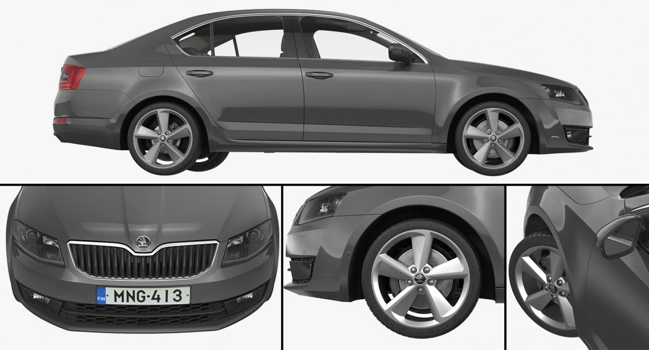 3D model Skoda Octavia 2016 Rigged