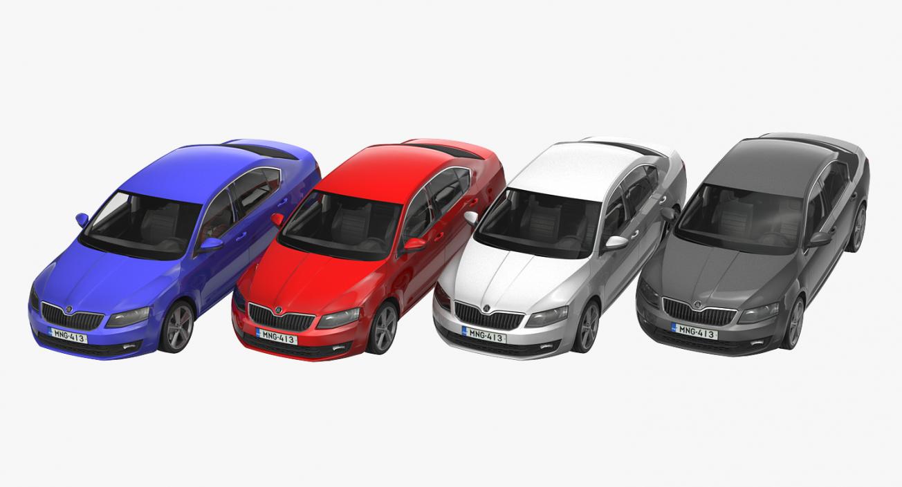 3D model Skoda Octavia 2016 Rigged