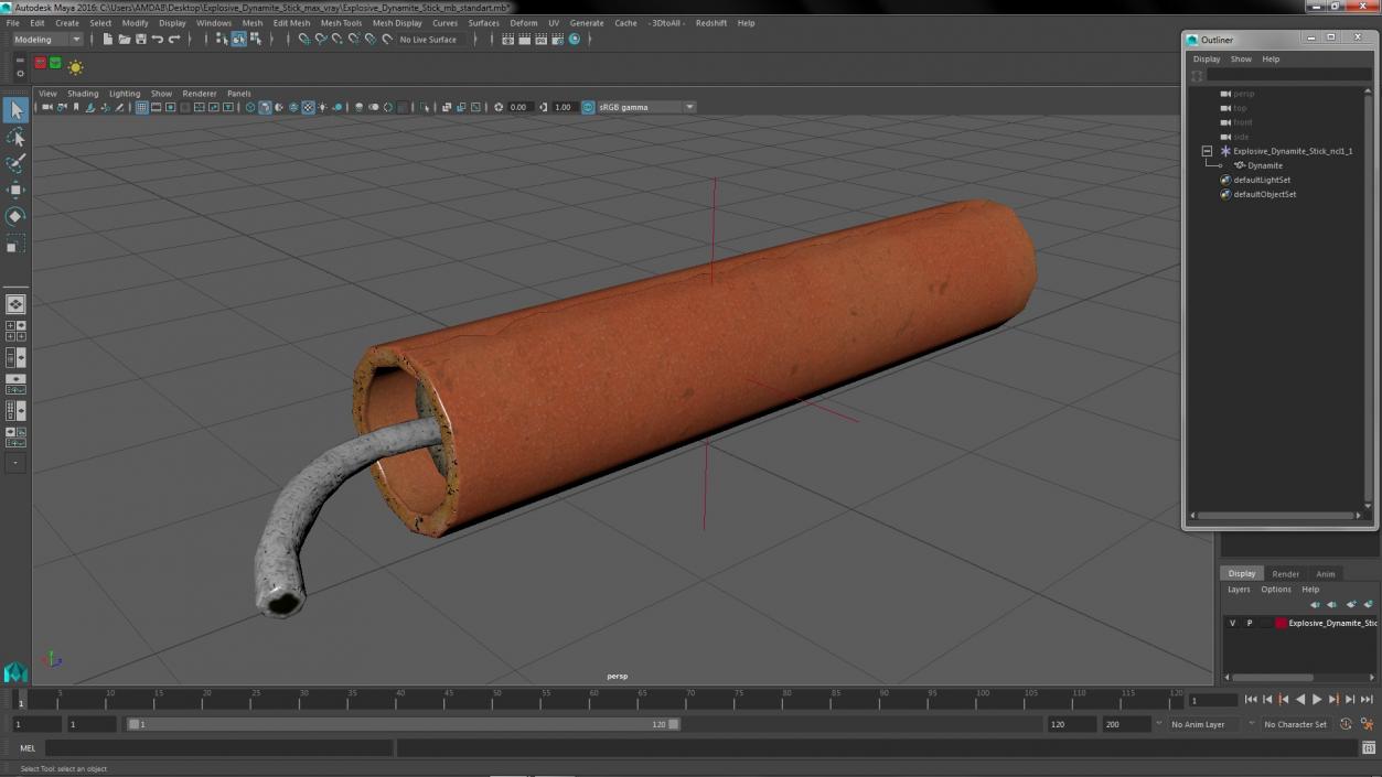 Explosive Dynamite Stick 3D model