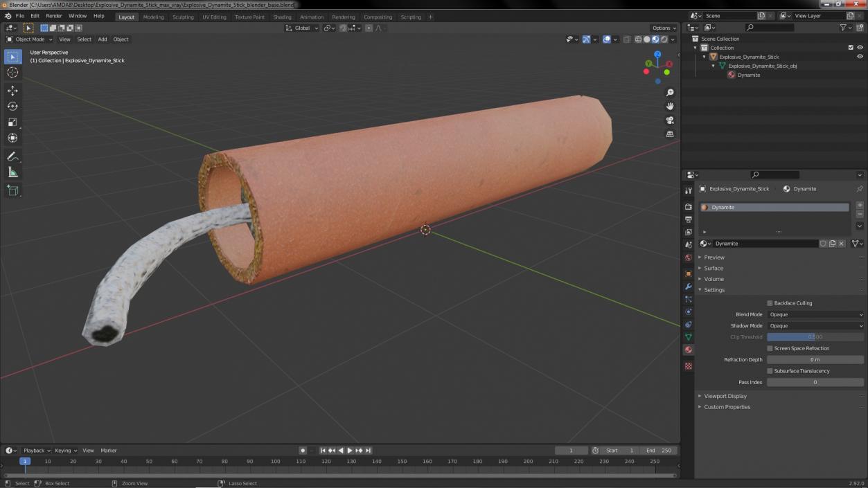 Explosive Dynamite Stick 3D model