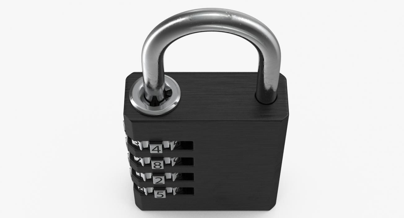 Combination Padlock Master Black 3D