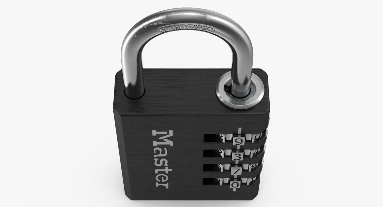 Combination Padlock Master Black 3D