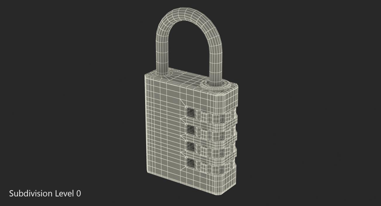 Combination Padlock Master Black 3D