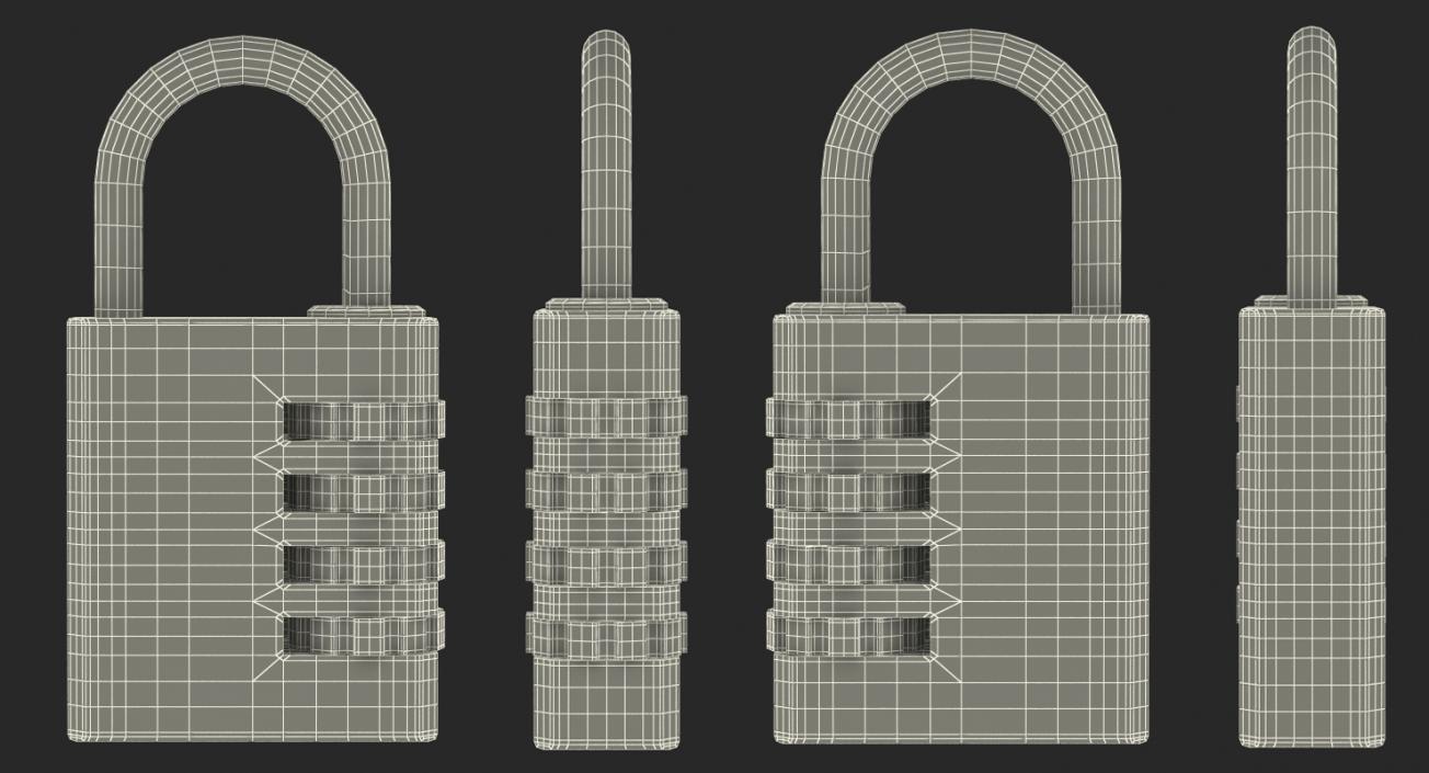 Combination Padlock Master Black 3D