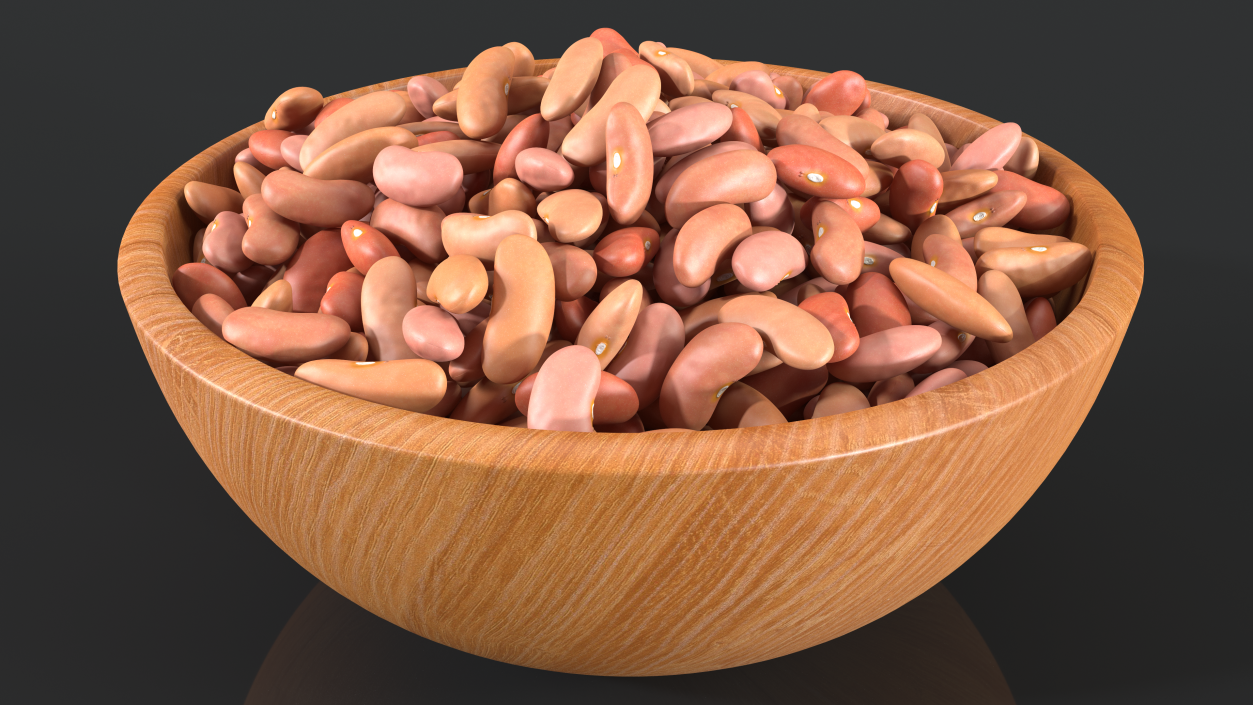 3D model Full Bowl of Light Red Kidney Beans