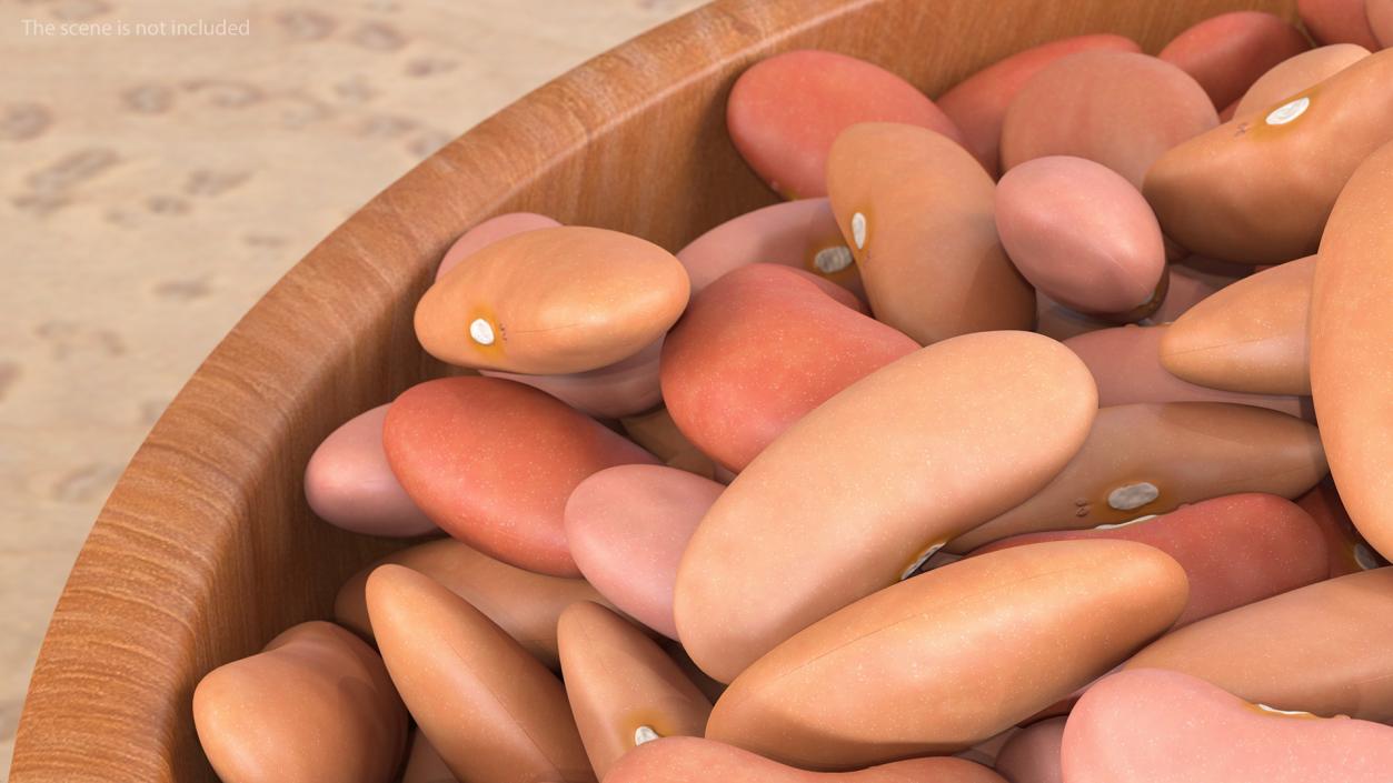 3D model Full Bowl of Light Red Kidney Beans