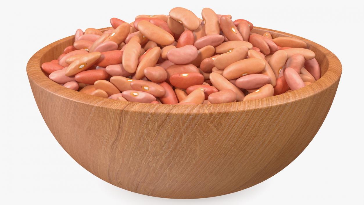 3D model Full Bowl of Light Red Kidney Beans