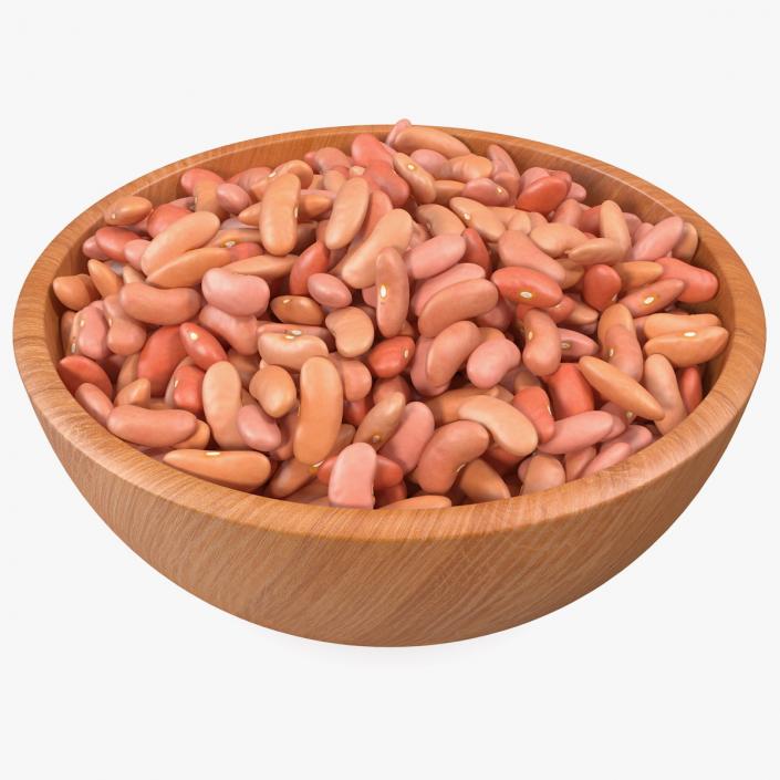 3D model Full Bowl of Light Red Kidney Beans