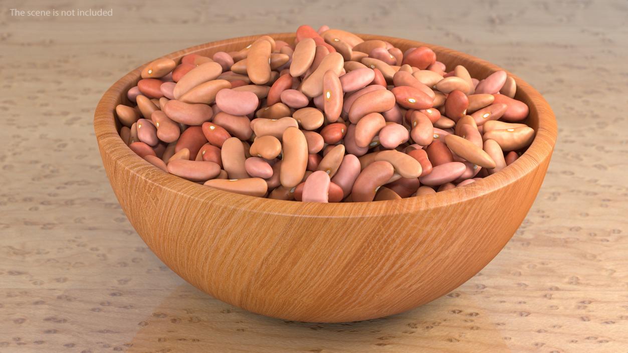 3D model Full Bowl of Light Red Kidney Beans