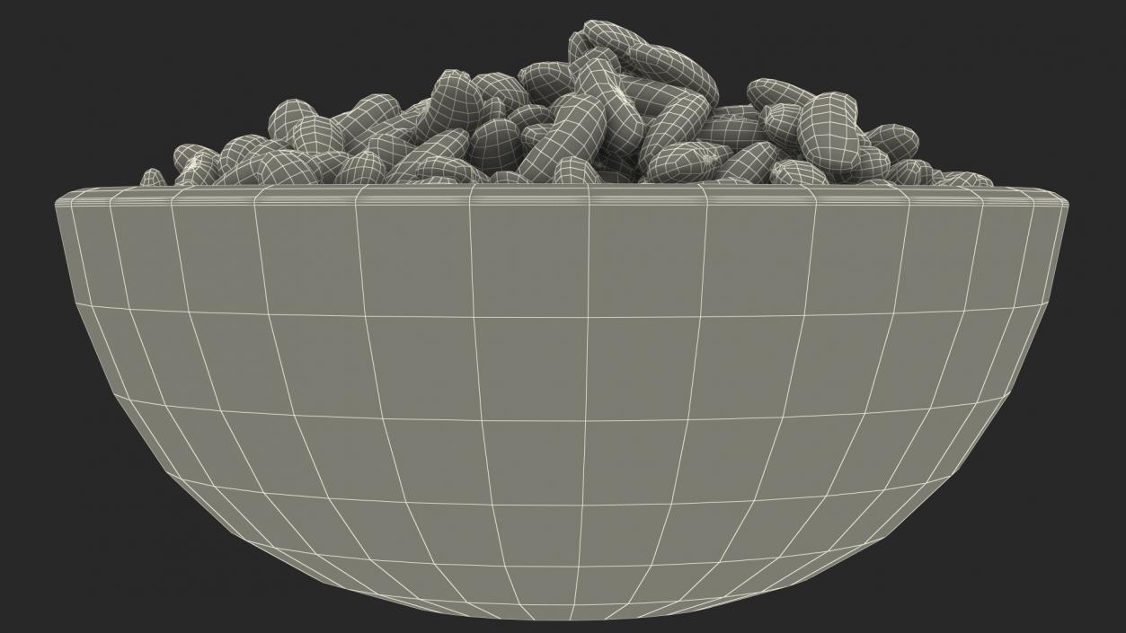 3D model Full Bowl of Light Red Kidney Beans