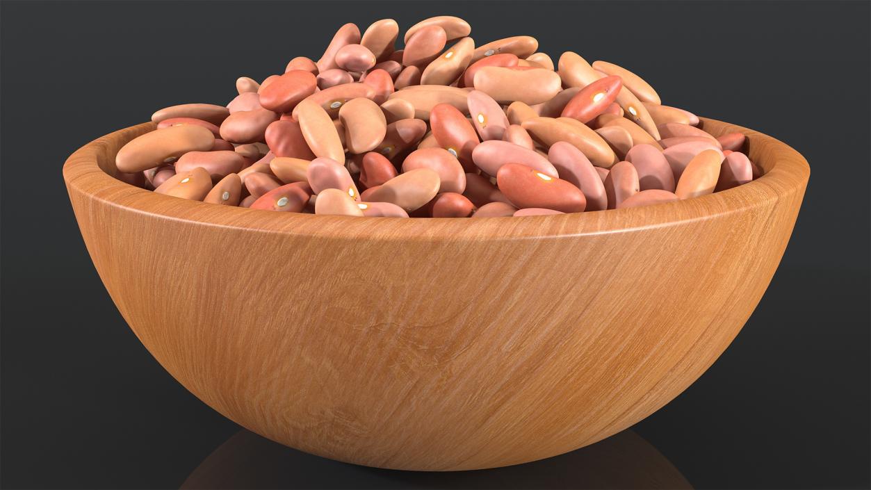 3D model Full Bowl of Light Red Kidney Beans