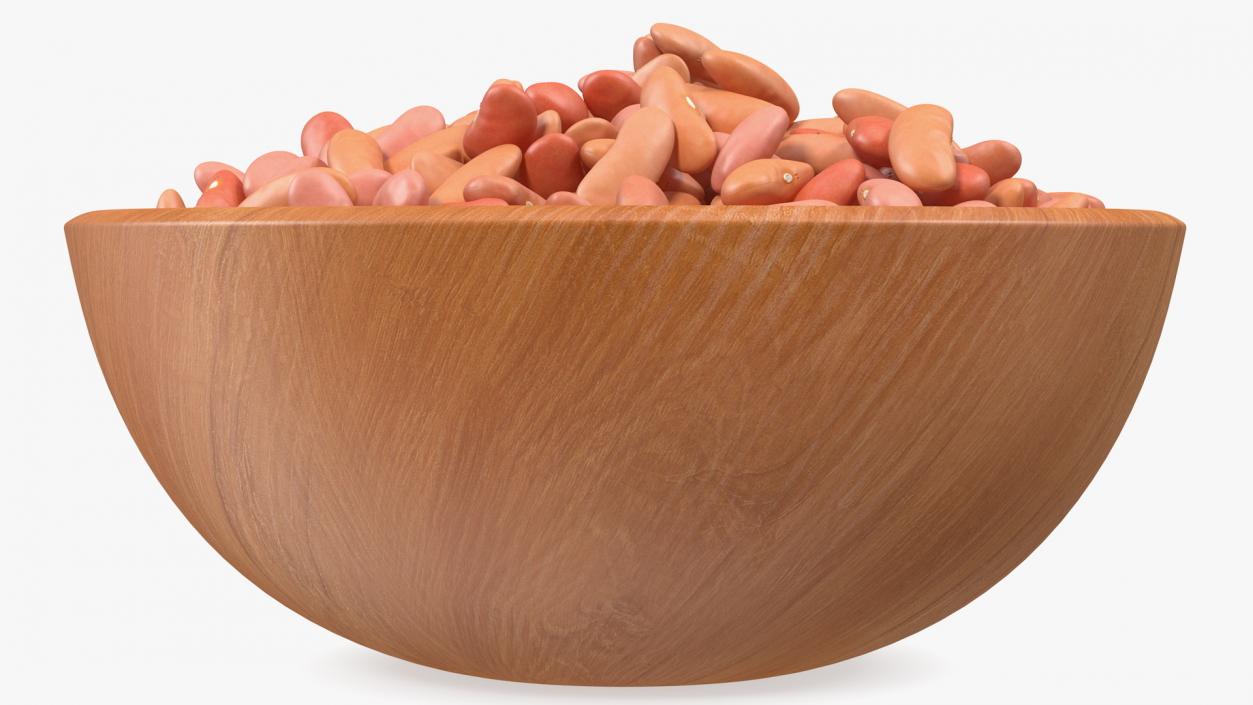 3D model Full Bowl of Light Red Kidney Beans