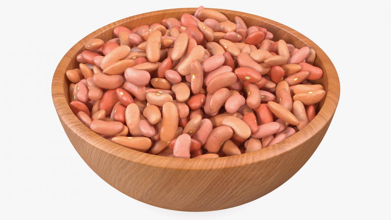 3D model Full Bowl of Light Red Kidney Beans