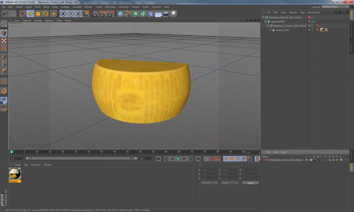 3D Parmesan Cheese Half Wheel