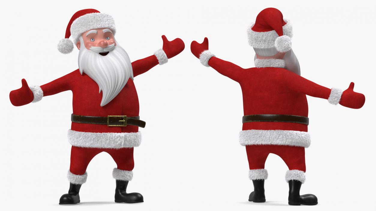 3D model Santa Claus Cartoon Fur Rigged