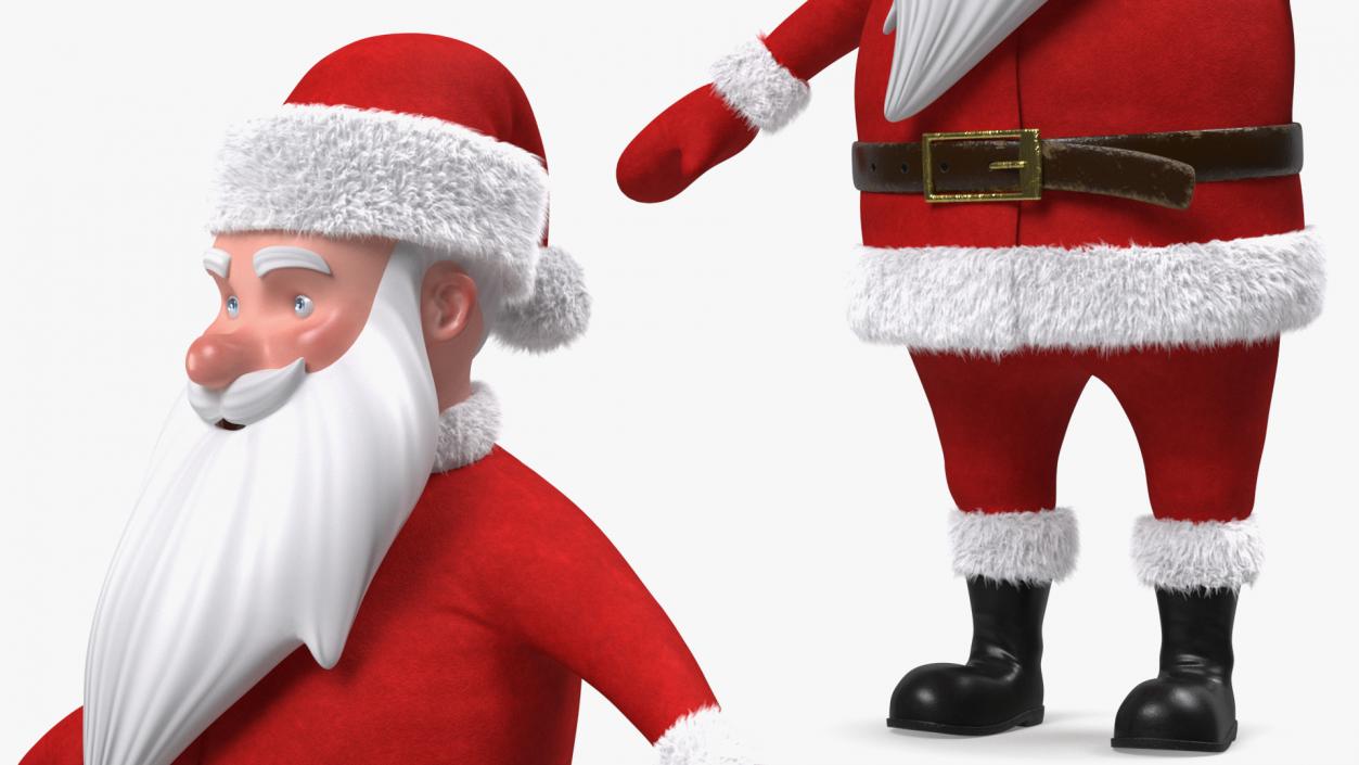 3D model Santa Claus Cartoon Fur Rigged