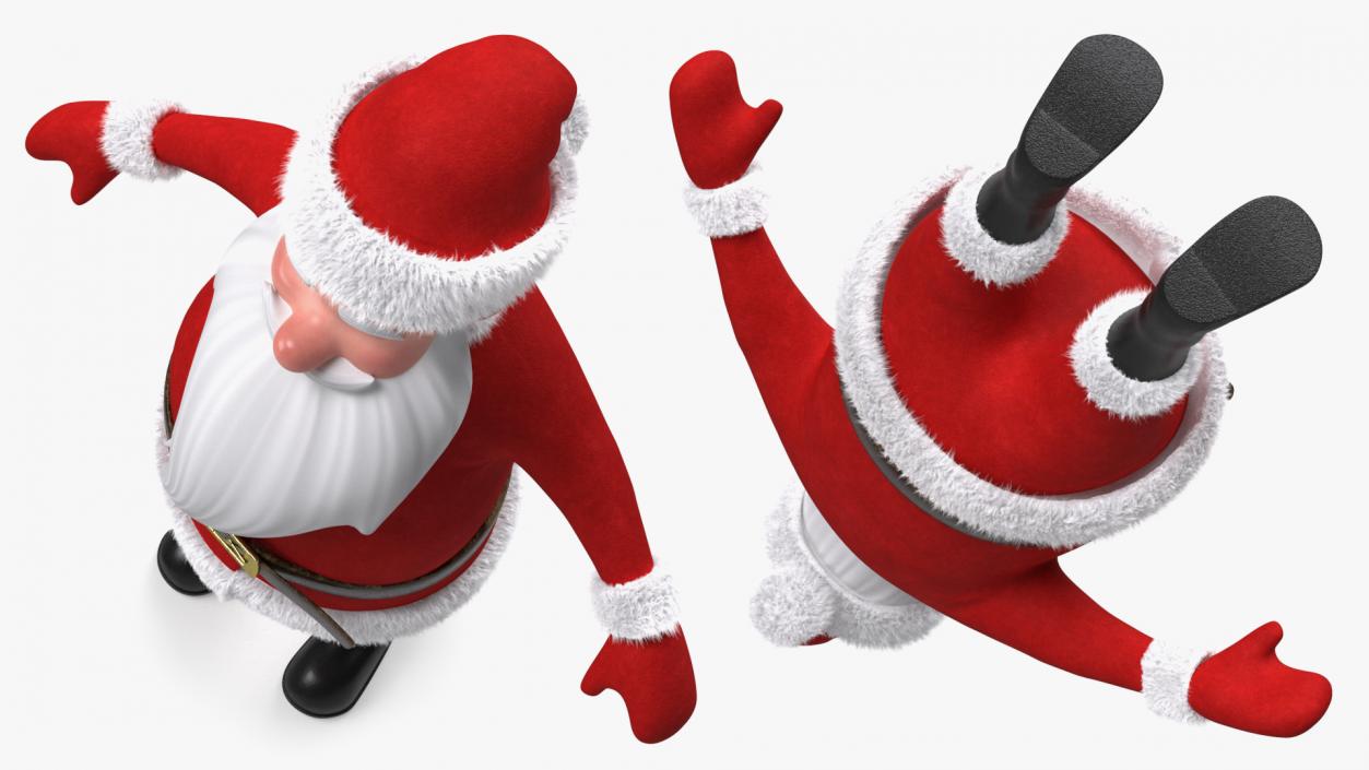 3D model Santa Claus Cartoon Fur Rigged