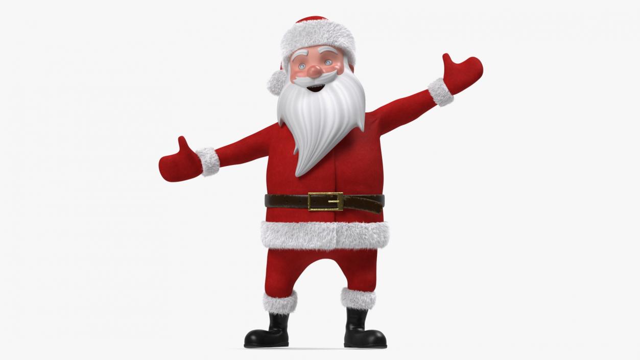 3D model Santa Claus Cartoon Fur Rigged