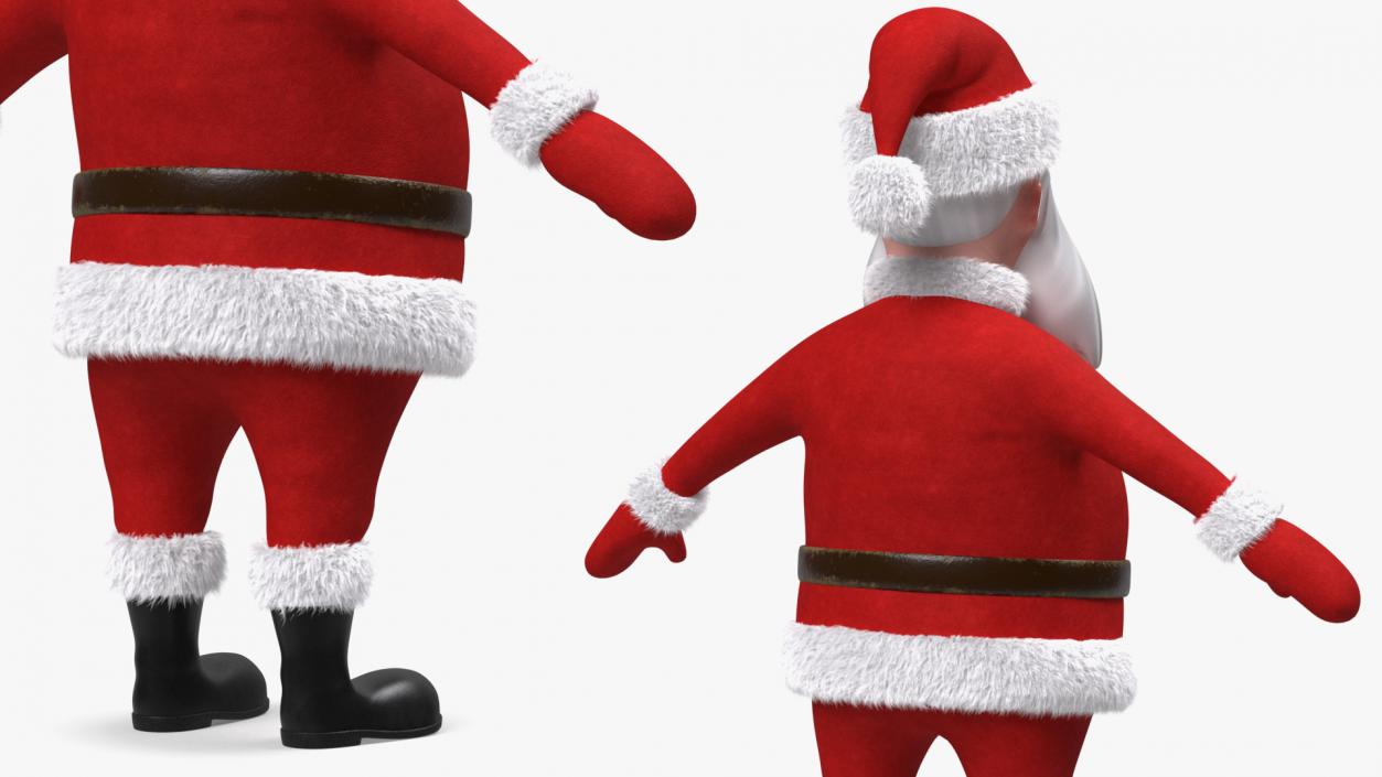 3D model Santa Claus Cartoon Fur Rigged