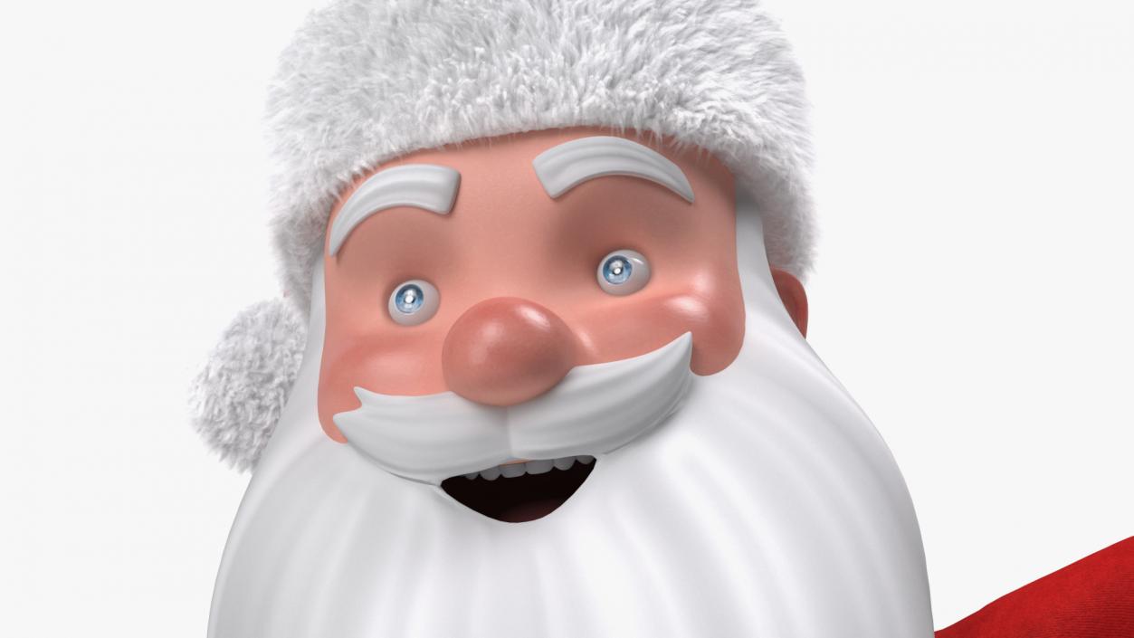 3D model Santa Claus Cartoon Fur Rigged