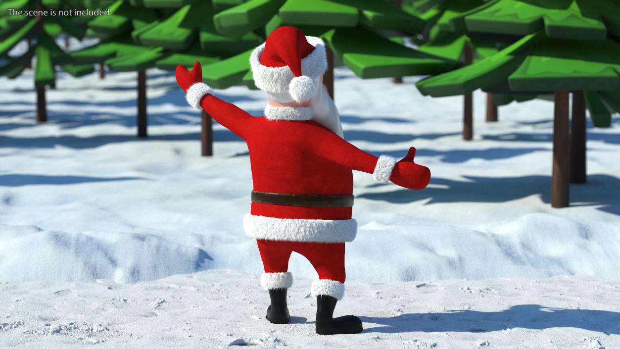 3D model Santa Claus Cartoon Fur Rigged