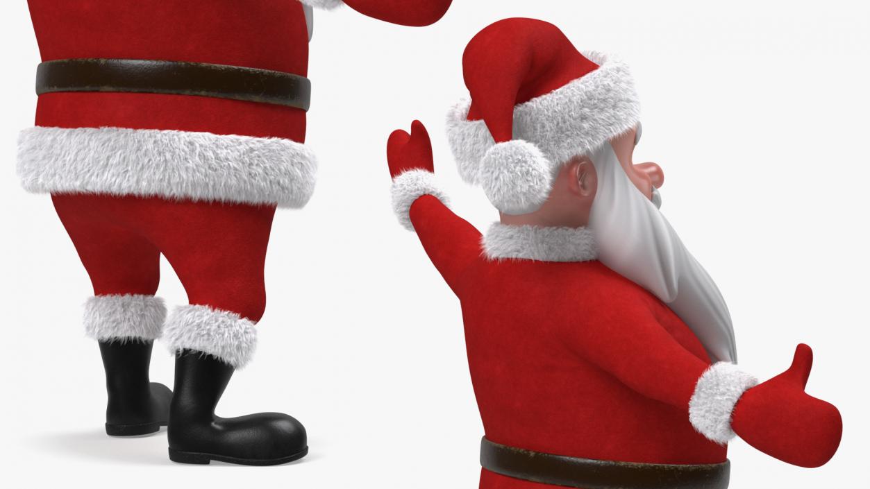 3D model Santa Claus Cartoon Fur Rigged