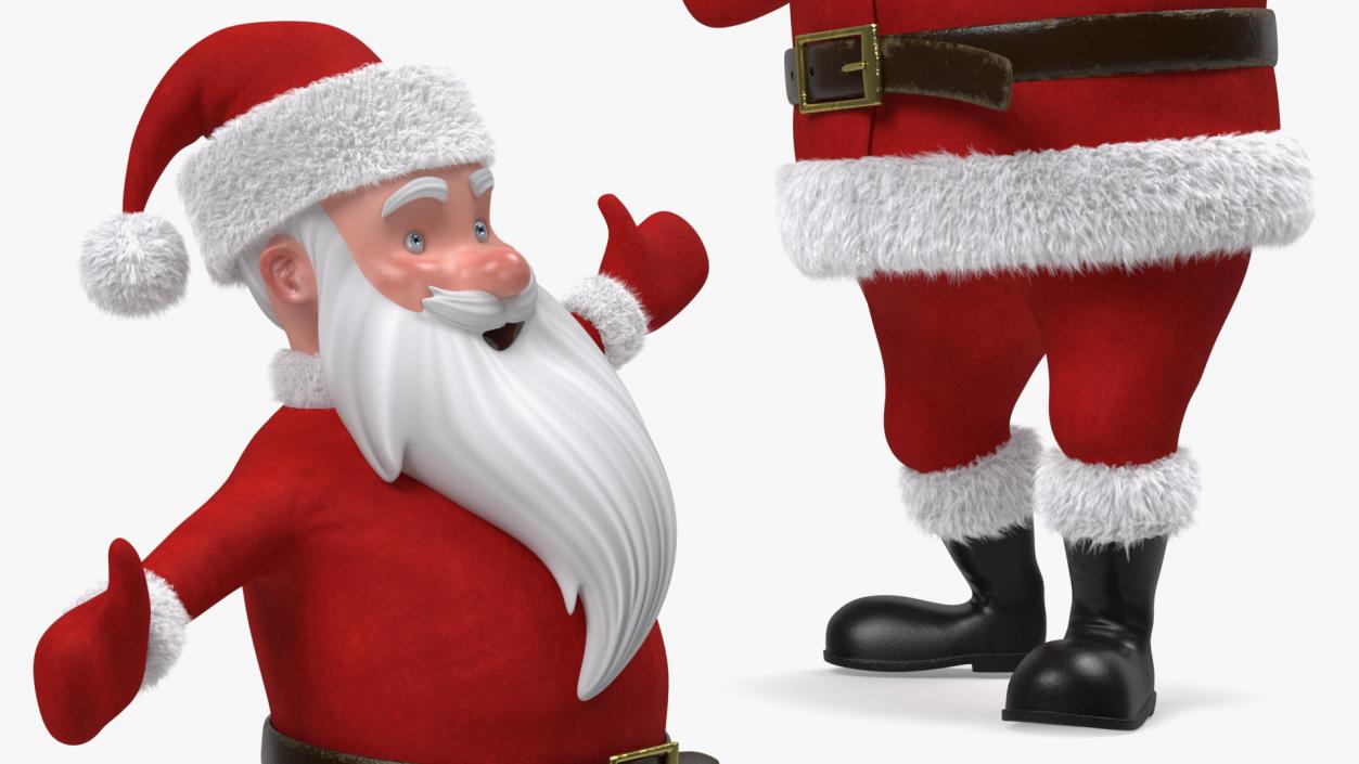 3D model Santa Claus Cartoon Fur Rigged