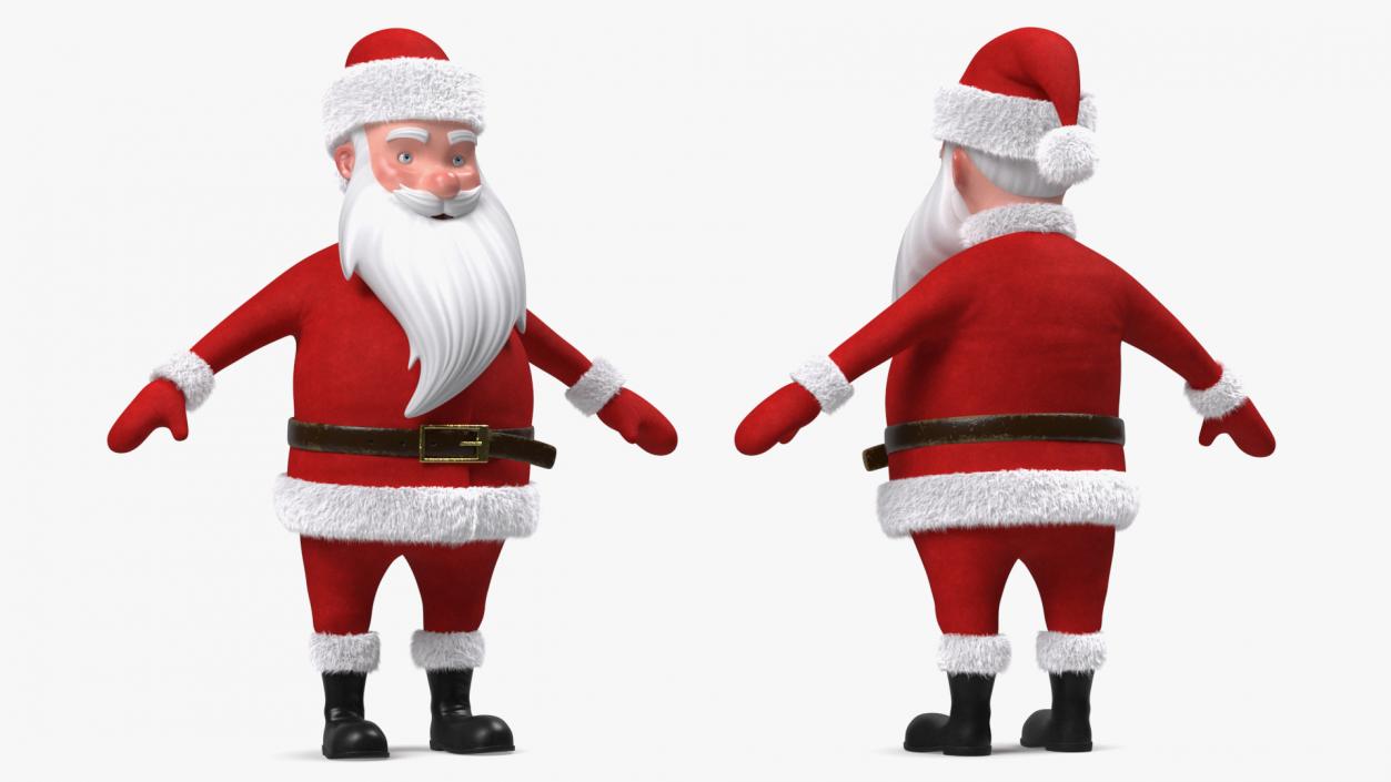 3D model Santa Claus Cartoon Fur Rigged