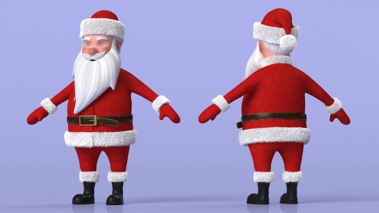 3D model Santa Claus Cartoon Fur Rigged