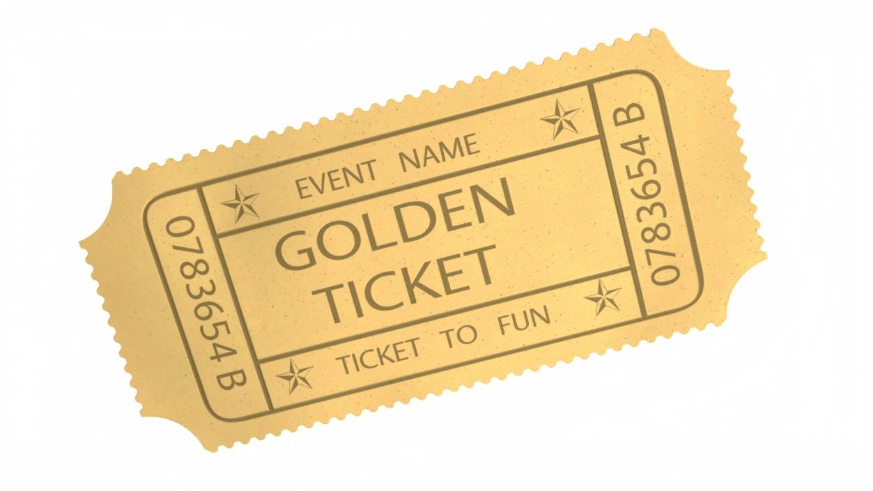 3D Golden Event Ticket 2