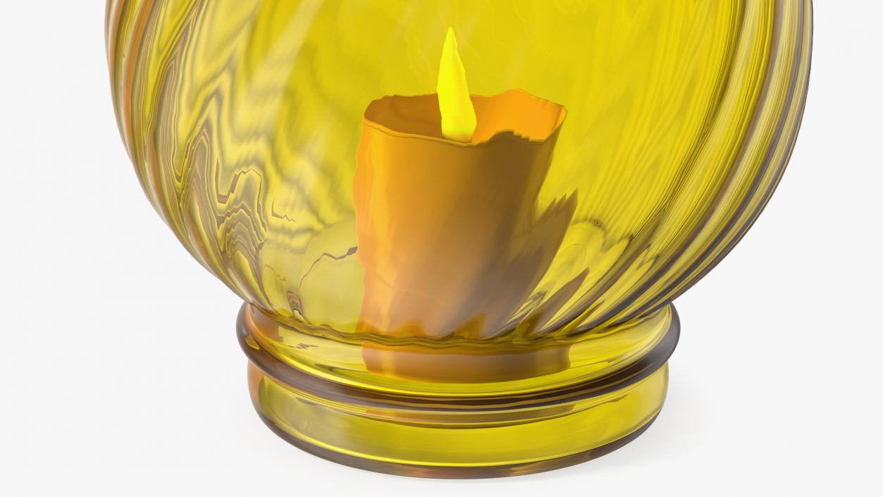 3D Memorial Grave Candle Lamp Yellow model