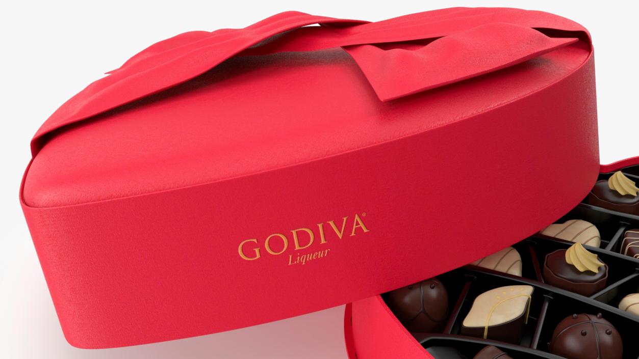 3D Opened Box of Chocolate Candies Godiva model