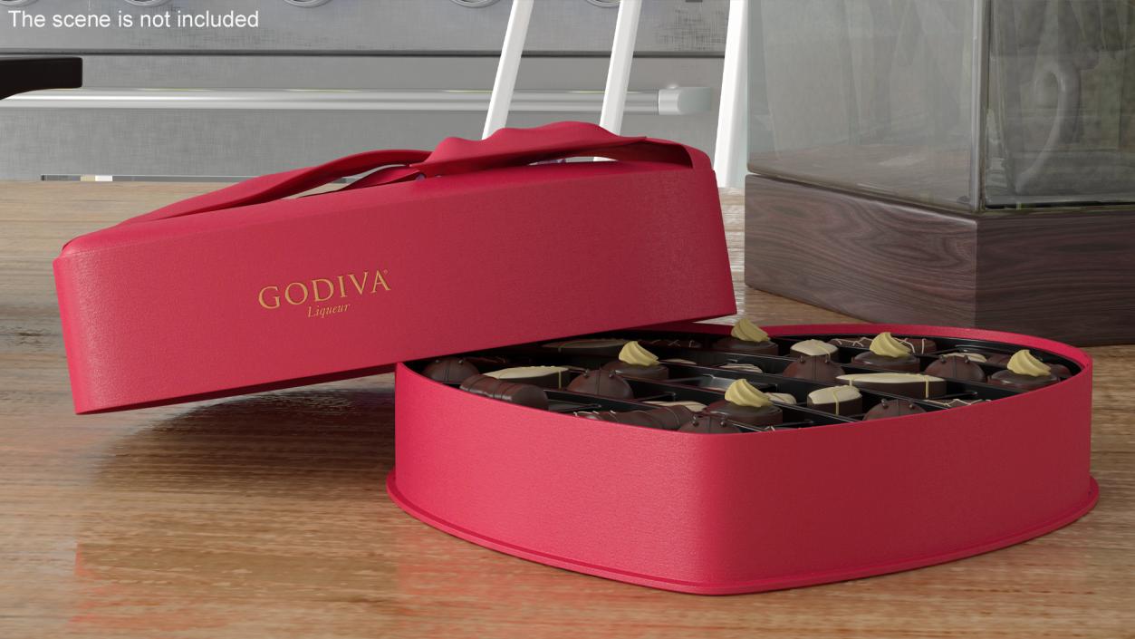 3D Opened Box of Chocolate Candies Godiva model