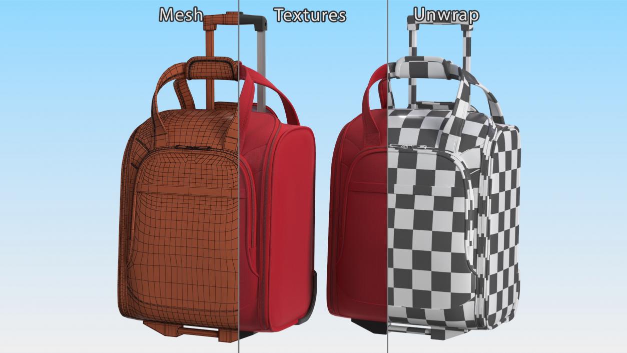 Red Softshell Suitcase 3D