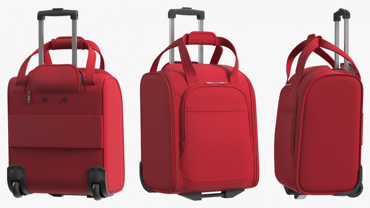 Red Softshell Suitcase 3D