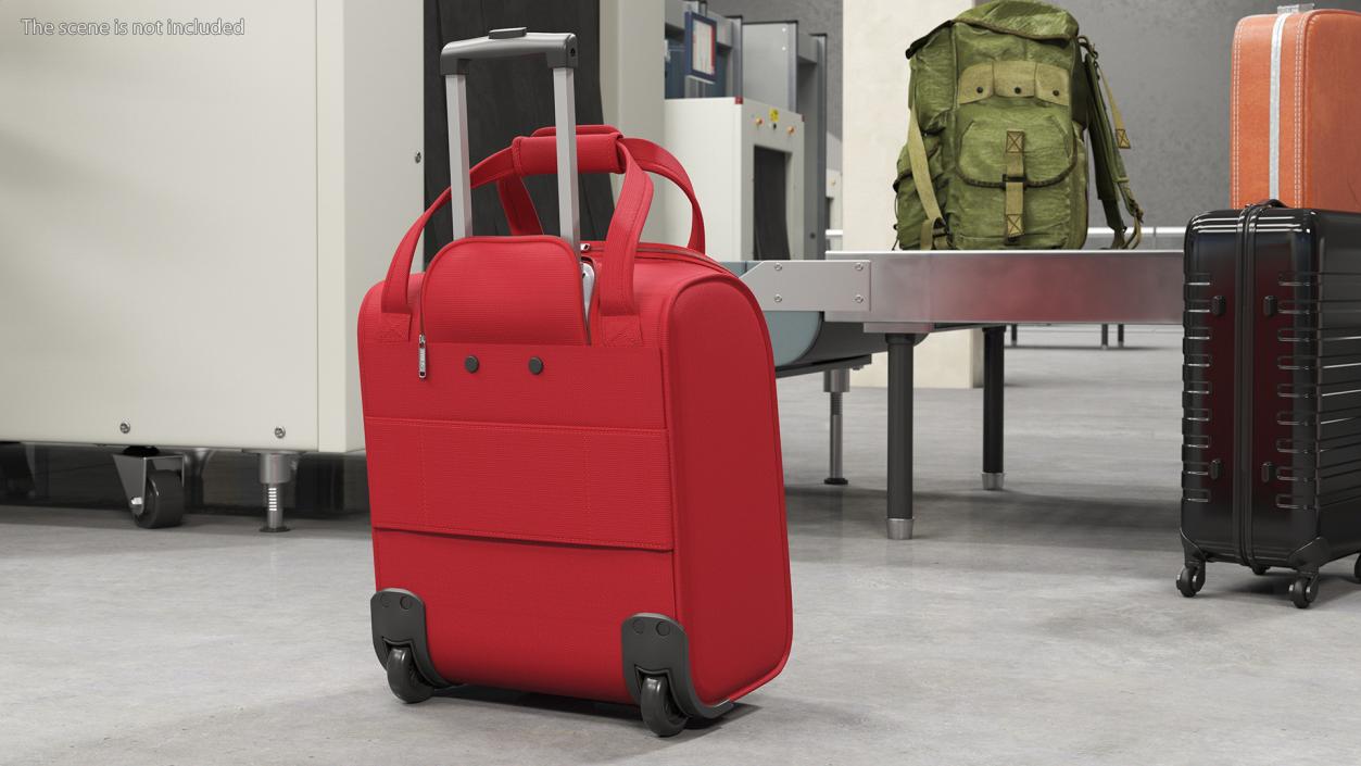 Red Softshell Suitcase 3D