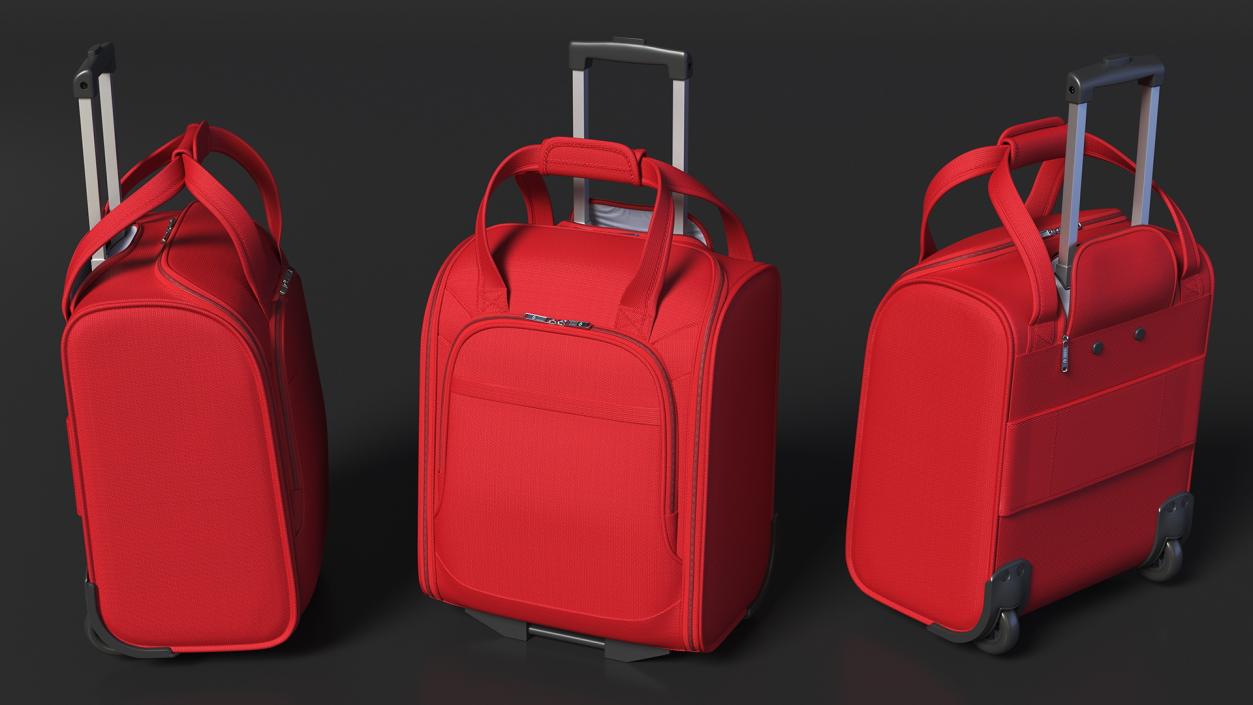 Red Softshell Suitcase 3D