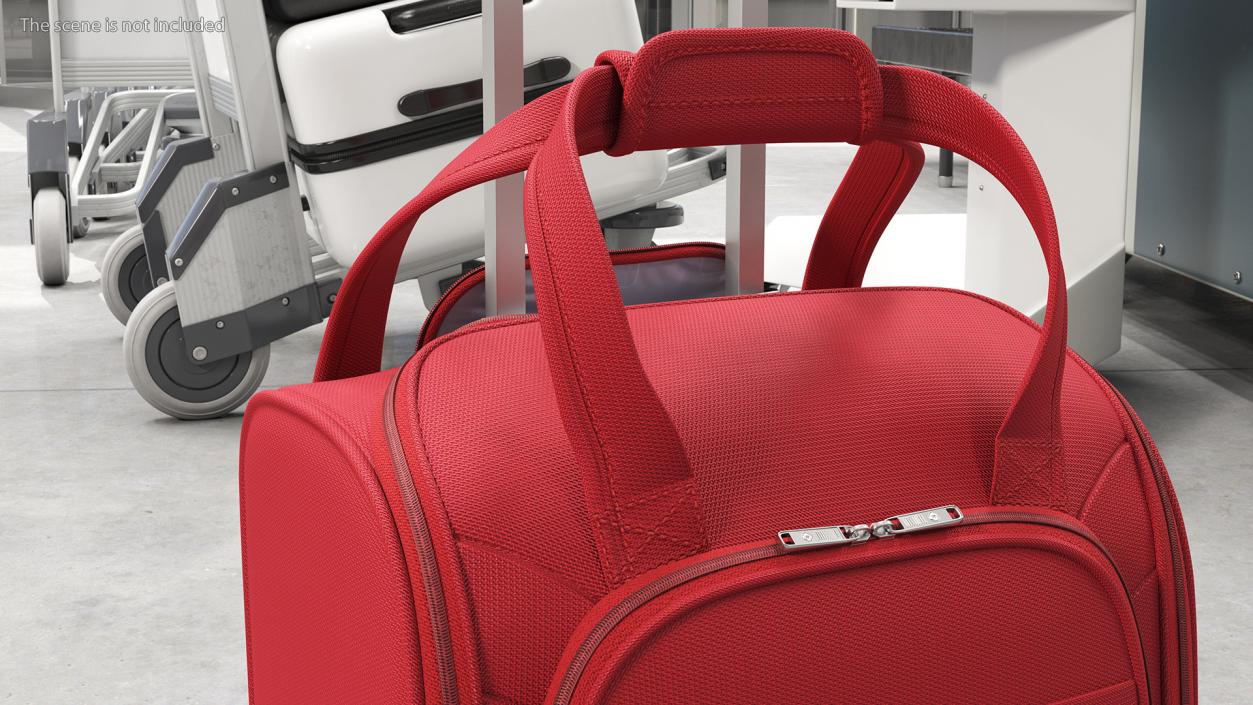 Red Softshell Suitcase 3D