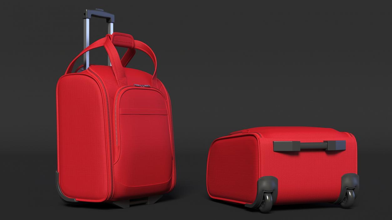 Red Softshell Suitcase 3D