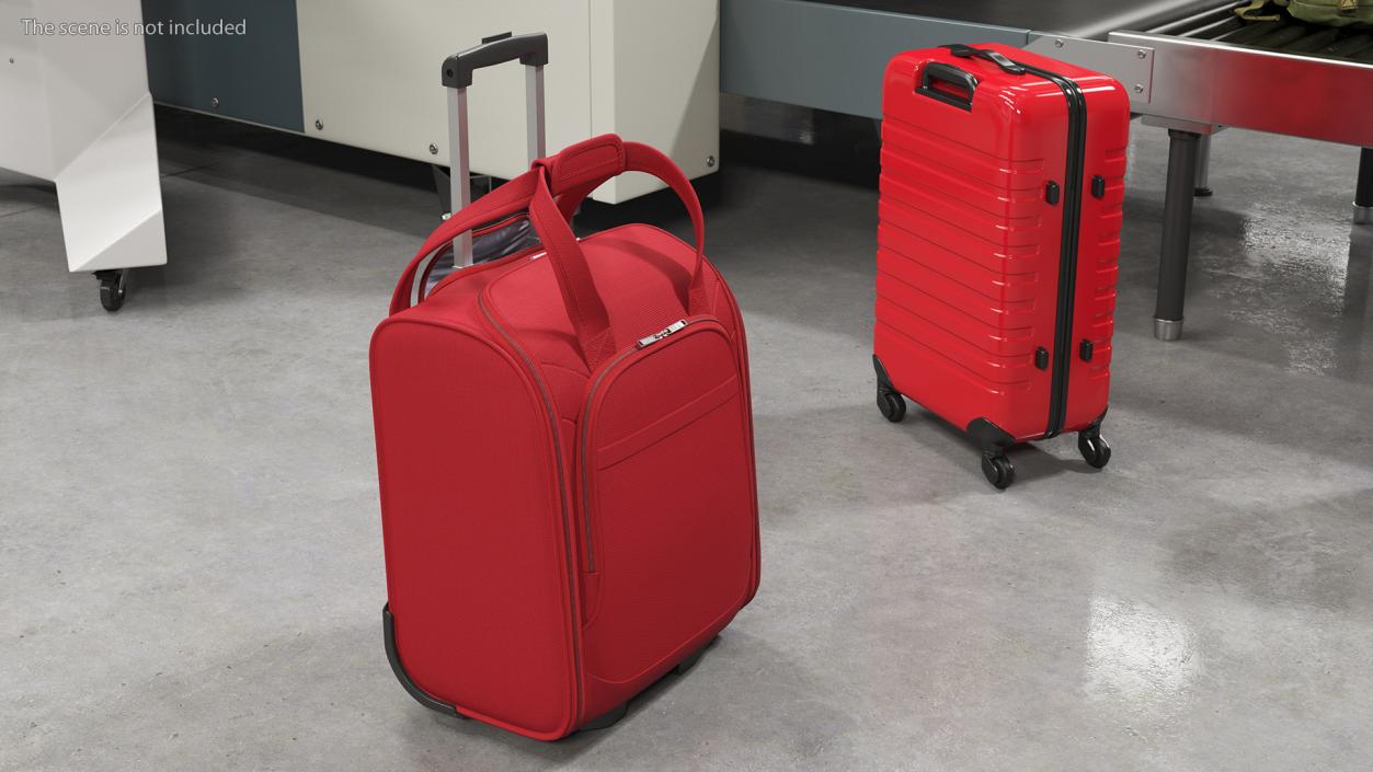 Red Softshell Suitcase 3D