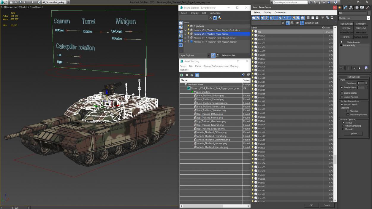 3D Norinco VT-4 Thailand Tank Rigged model