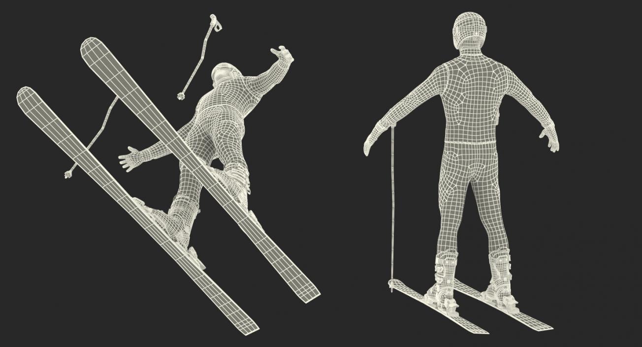 Skier and Snowboarder Collection 3D