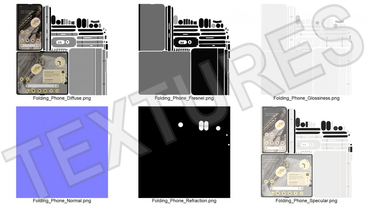 Foldable Android Smartphone Rigged 3D model