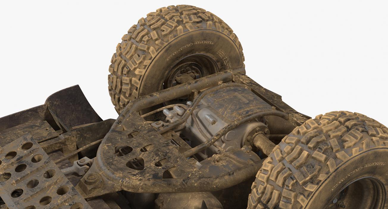 Utility Vehicle 4x4 Camo Dirty Rigged 3D