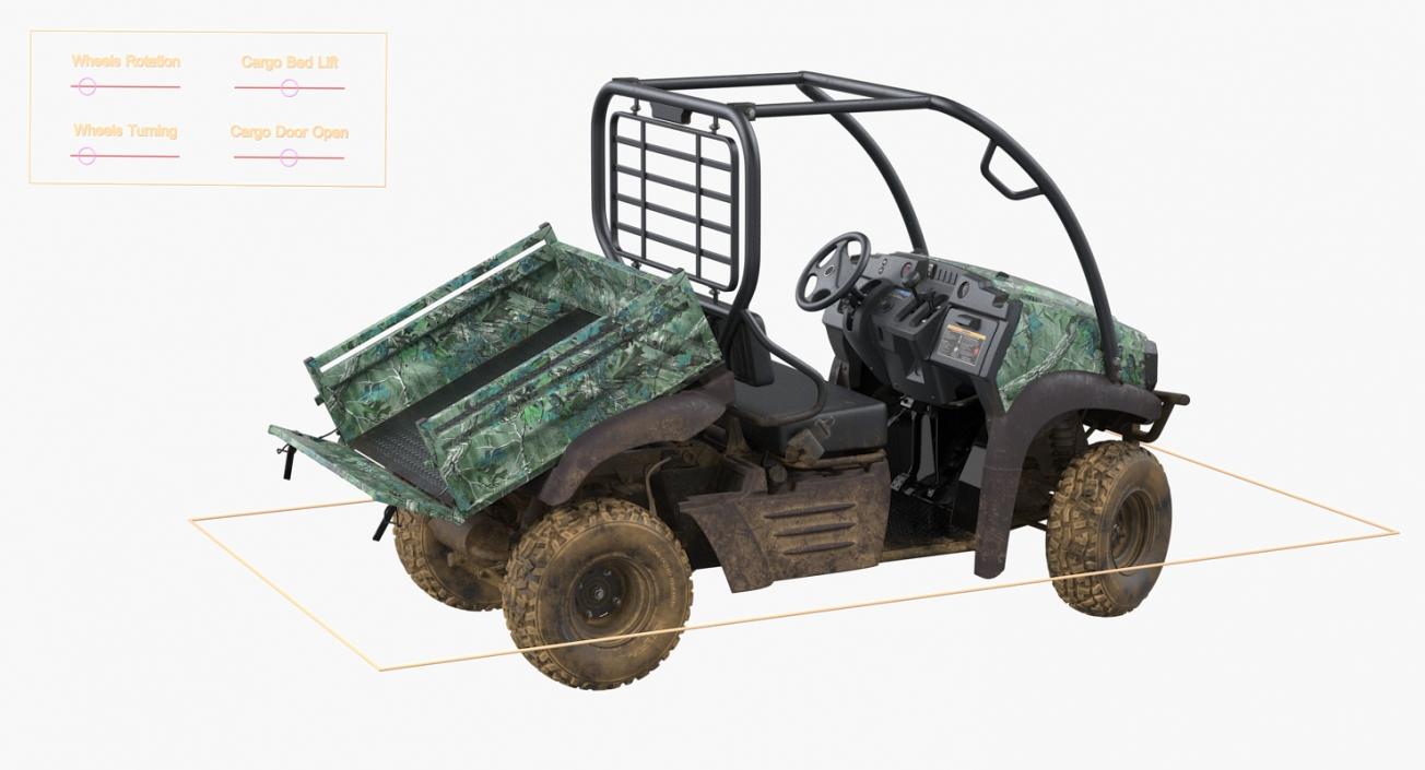 Utility Vehicle 4x4 Camo Dirty Rigged 3D