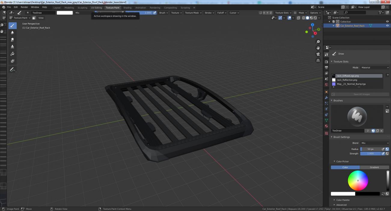 Car Exterior Roof Rack 3D