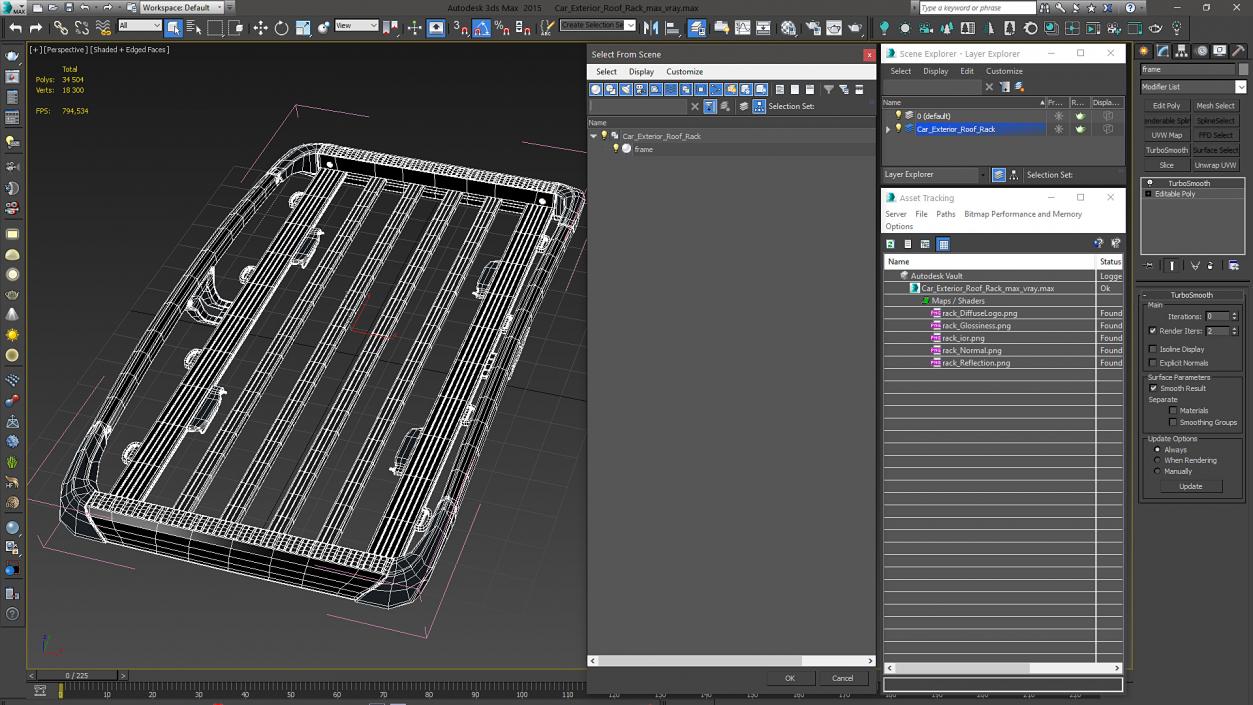 Car Exterior Roof Rack 3D