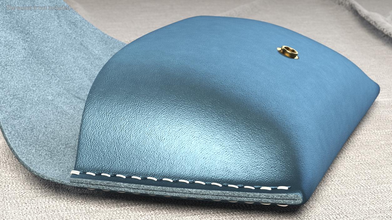 3D Leather Sunglasses Case Open Blue model