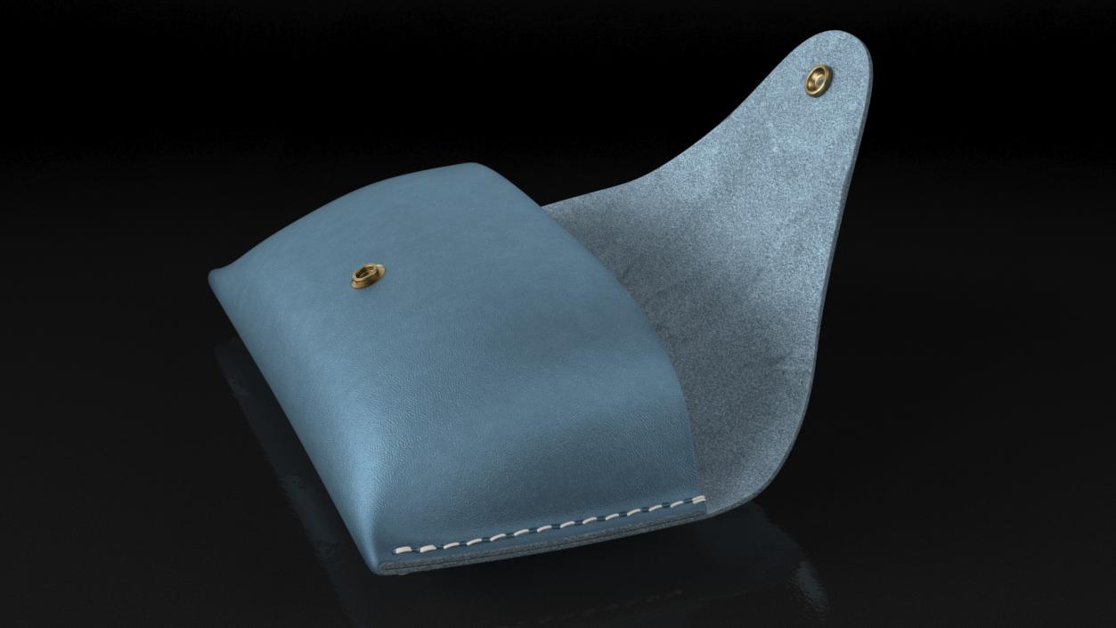 3D Leather Sunglasses Case Open Blue model